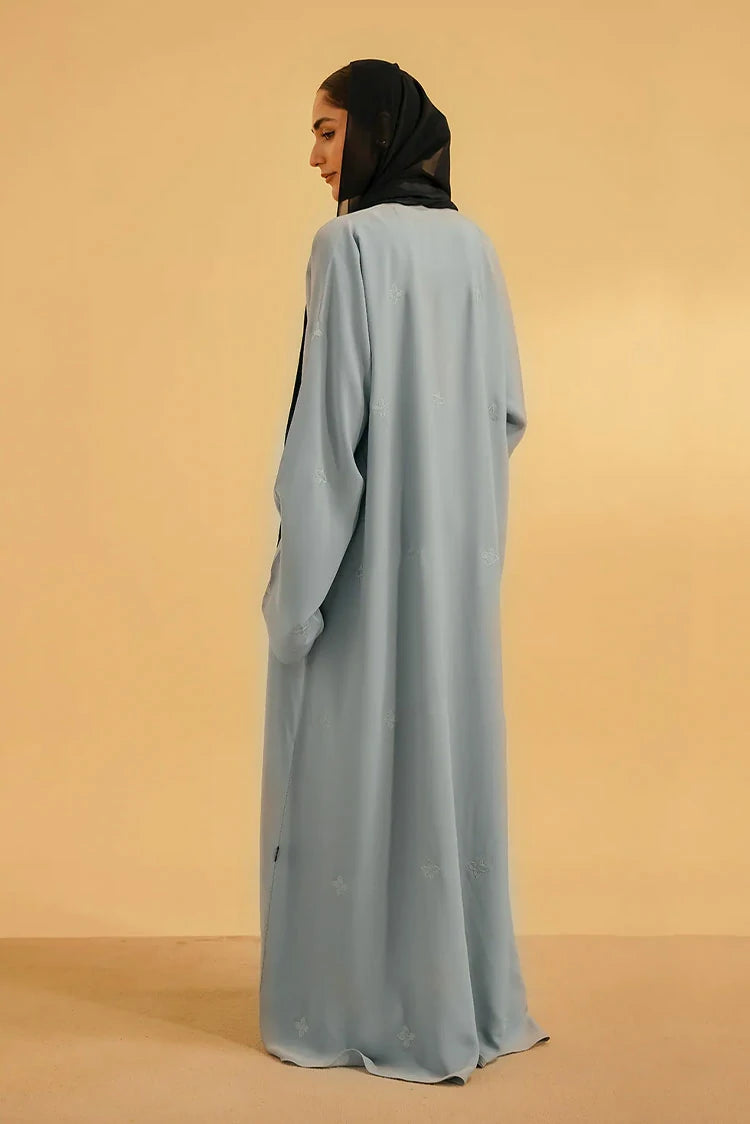Picture of Divinely Crafted - Embroidered Abaya Set - Sky Blue - Available at Raja Sahib