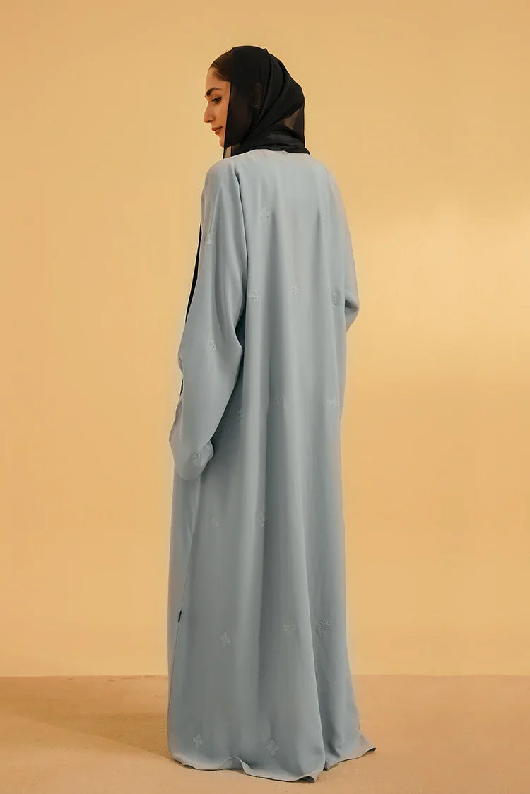 Picture of Divinely Crafted - Embroidered Abaya - Sky Blue - Available at Raja Sahib