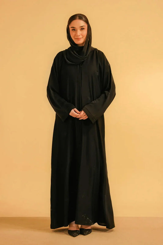 Divinely Crafted - Embroidered Abaya Set - Black