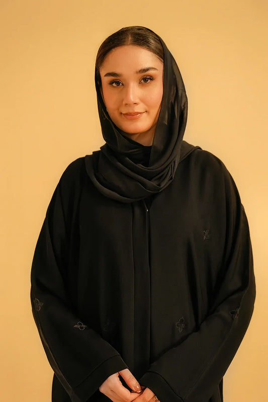 Picture of Divinely Crafted - Embroidered Abaya - Black - Available at Raja Sahib