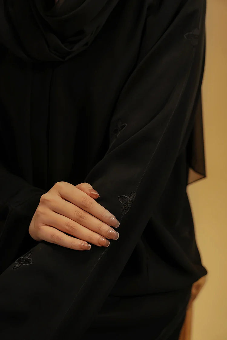 Picture of Divinely Crafted - Embroidered Abaya - Black - Available at Raja Sahib