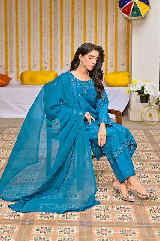 Silcot - Azure Elegance  Formal Silk Ensemble
