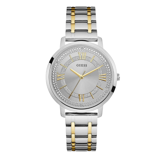 Guess Montauk Two-tone Stainless Steel Silver Dial Quartz Watch for Ladies - W0933L5