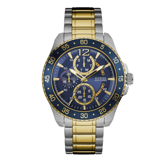 Guess Jet Two-tone Stainless Steel Blue Dial Quartz Watch for Gents - W0797G1