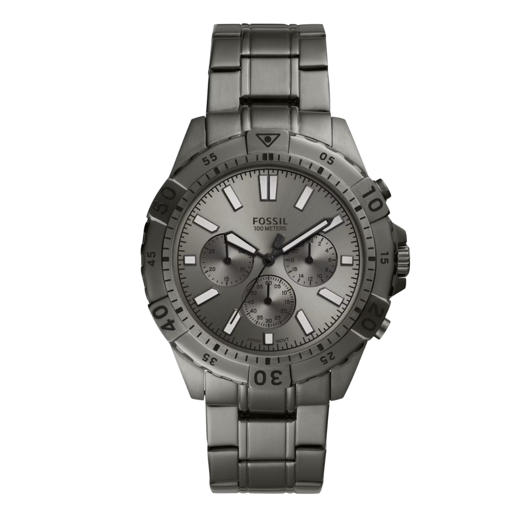 Picture of Fossil Garrett Gray Stainless Steel Gray Dial Chronograph Quartz Watch for Gents - FS5621 - Available at Raja Sahib