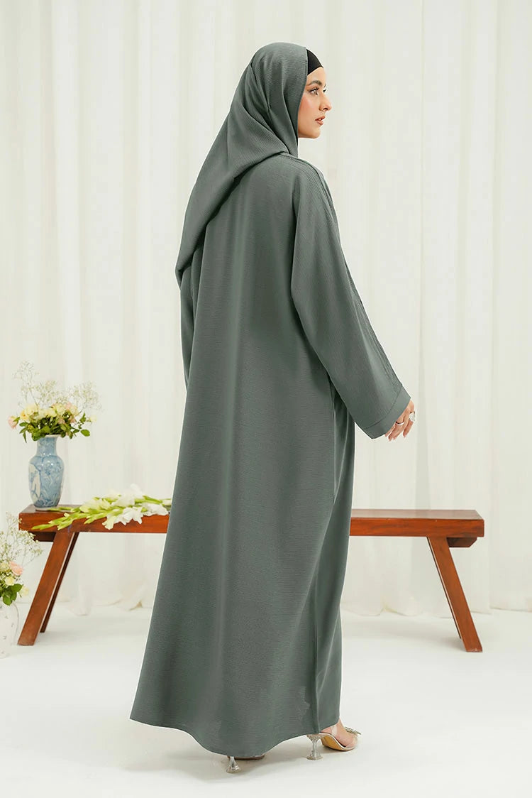 Picture of Divinely Crafted - Khizra Abaya Set - Buttoned Up - Available at Raja Sahib