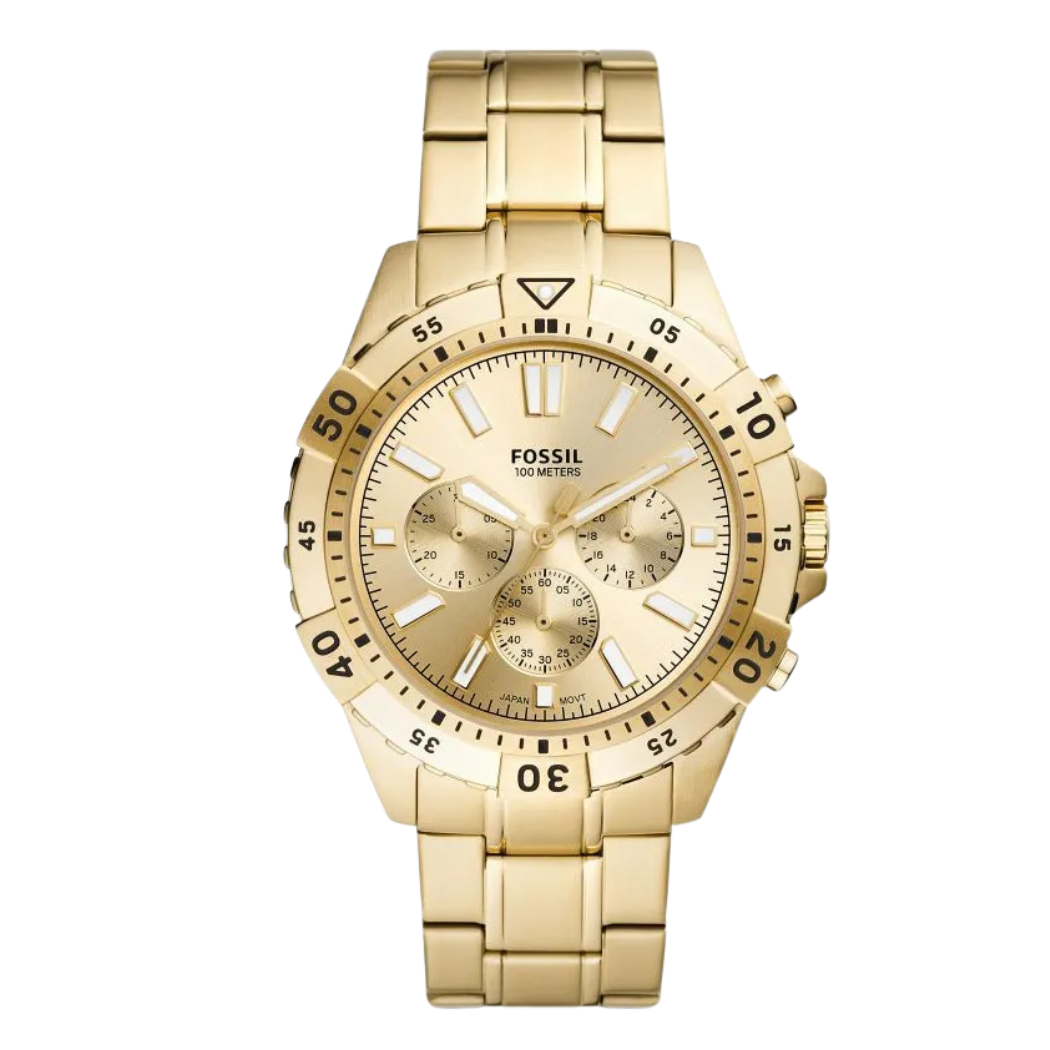 Picture of Fossil Garrett Gold Stainless Steel Gold Dial Chronograph Quartz Watch for Gents - FS5772 - Available at Raja Sahib