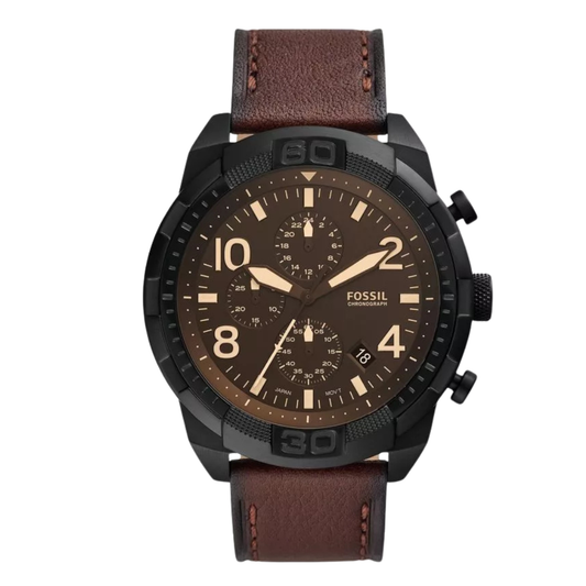 Picture of Fossil Brown Leather Strap Brown Dial Chronograph Quartz Watch for Gents - FS5875 - Available at Raja Sahib