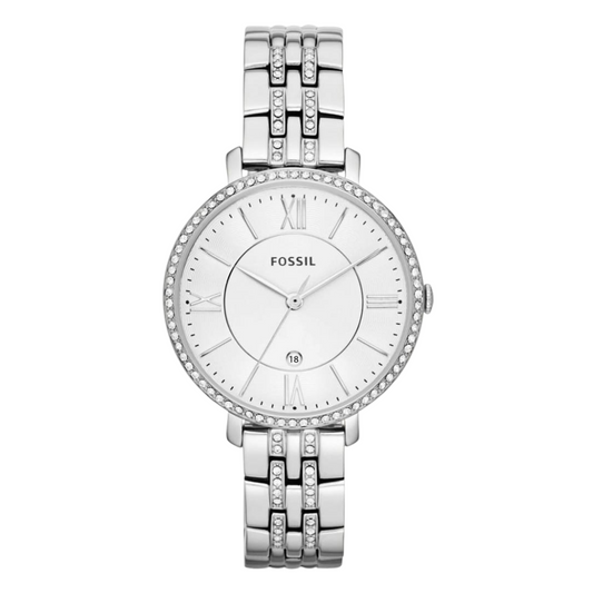 Picture of Fossil Jacqueline Silver Stainless Steel Silver Dial Quartz Watch for Ladies - ES3545 - Available at Raja Sahib