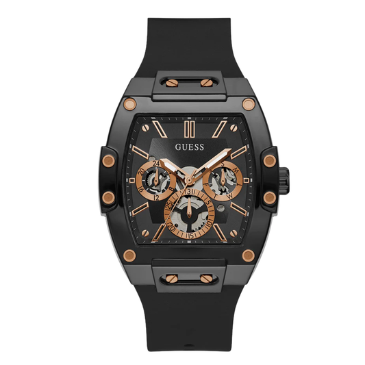Picture of Guess Phoenix Black Silicone Strap Black Dial Quartz Watch for Gents - GW0203G8 - Available at Raja Sahib