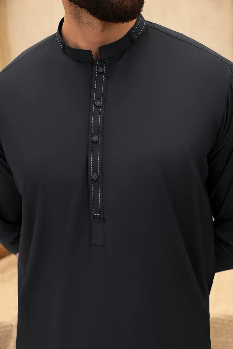 Picture of Black Pearl - Wash & Wear | Black Ban Shalwar Kameez - Available at Raja Sahib