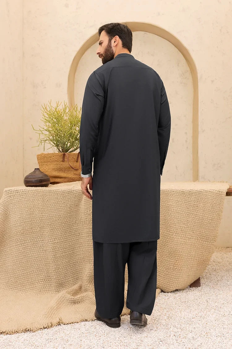 Picture of Black Pearl - Wash & Wear | Black Ban Shalwar Kameez - Available at Raja Sahib