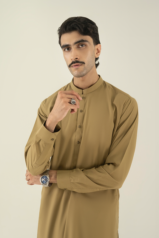 Picture of Black Pearl - Wash & Wear | Mehandi Ban Kameez Shalwar - Available at Raja Sahib