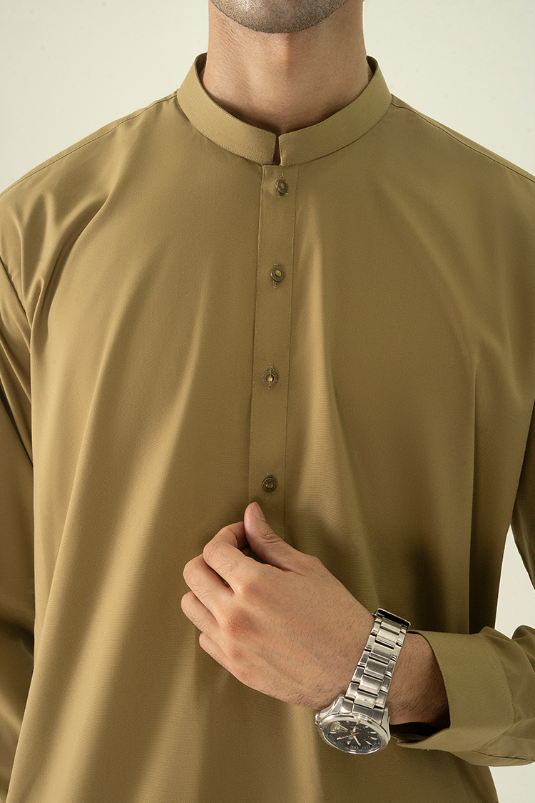 Picture of Black Pearl - Wash & Wear | Mehandi Ban Kameez Shalwar - Available at Raja Sahib