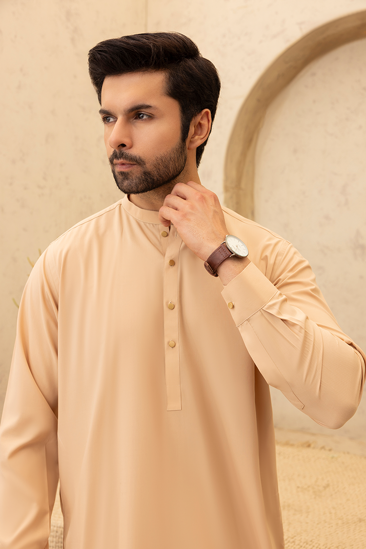 Picture of Black Pearl - Wash & Wear | Skin Ban Shalwar Kameez - Available at Raja Sahib
