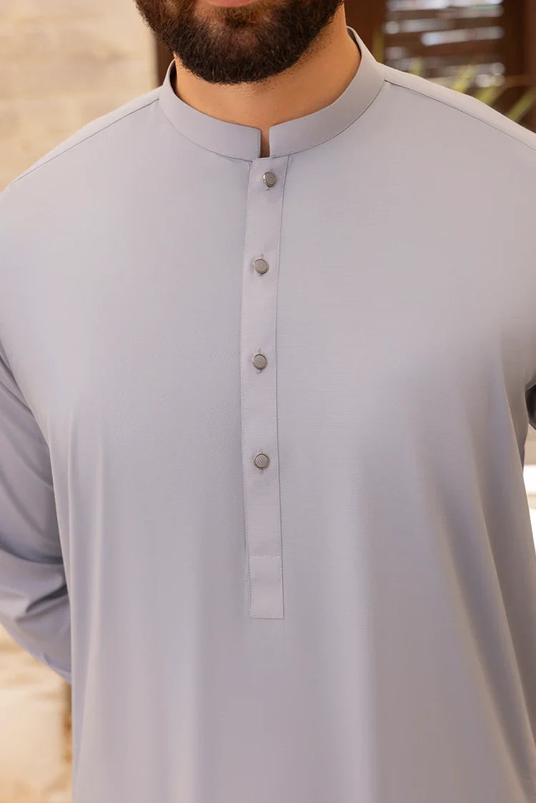 Picture of Black Pearl - Wash & Wear | Grey Ban Shalwar kameez - Available at Raja Sahib