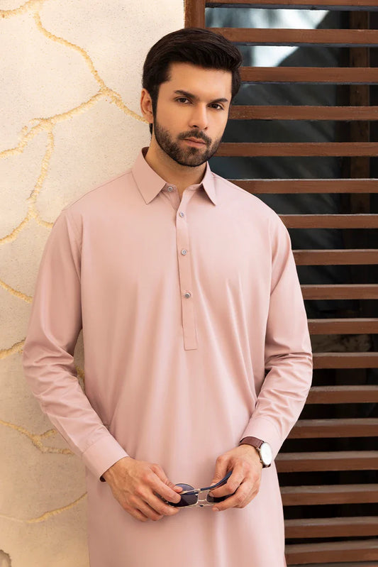 Picture of Black Pearl - Wash & Wear | Muave Collar Shalwar Kameez - Available at Raja Sahib