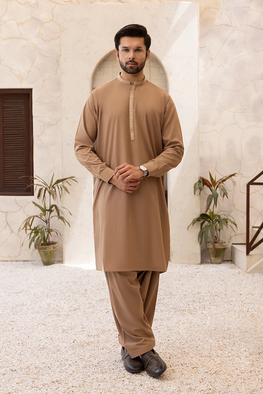 Black Pearl - Wash & Wear | Brown Ban Shalwar Kameez