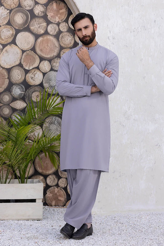 Black Pearl - Wash & Wear | Lavender Ban Shalwar Kameez