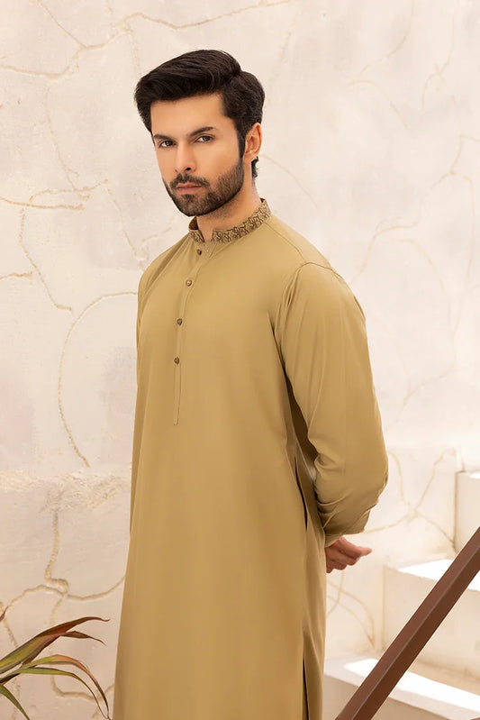 Picture of Black Pearl - Wash & Wear | Olive Ban Shalwar Kameez - Available at Raja Sahib