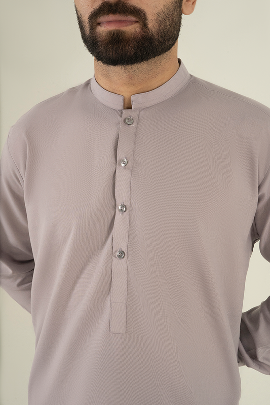 Picture of Black Pearl - Wash & Wear | Purple Ban Kameez Shalwar - Available at Raja Sahib