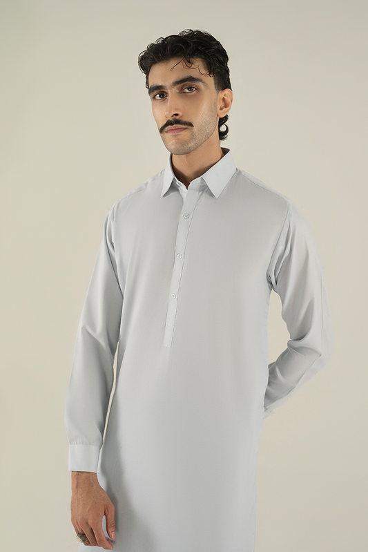 Picture of Black Pearl - Wash & Wear | Blue Collar Kameez Shalwar - Available at Raja Sahib