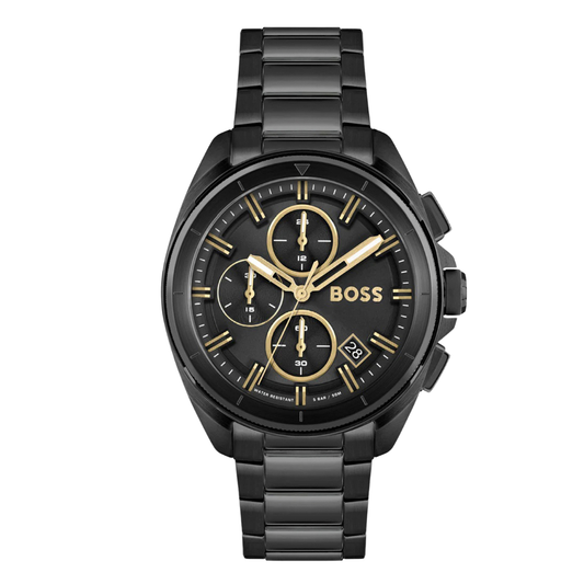 Hugo Boss Volane Black Stainless Steel Black Dial Chronograph Quartz Watch For Gents - 1513950