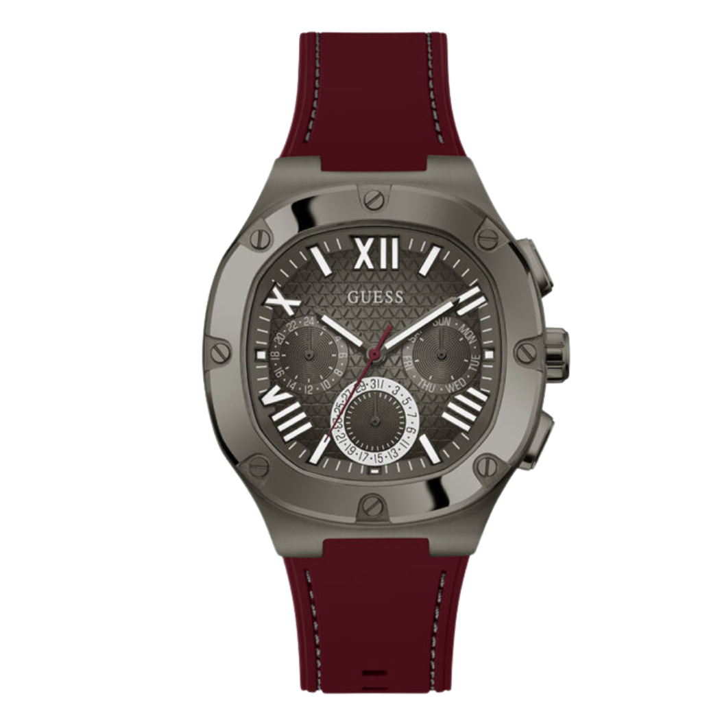 Picture of Guess Red Silicone Strap Grey Dial Chronograph Quartz Watch for Gents - GW0571G4 - Available at Raja Sahib