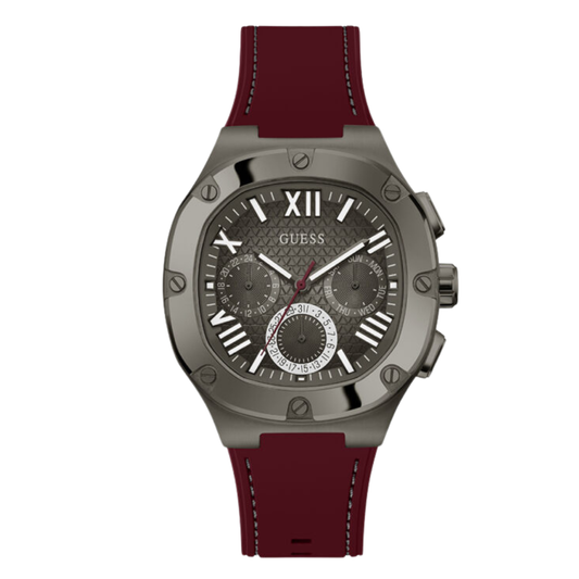 Picture of Guess Red Silicone Strap Grey Dial Chronograph Quartz Watch for Gents - GW0571G4 - Available at Raja Sahib