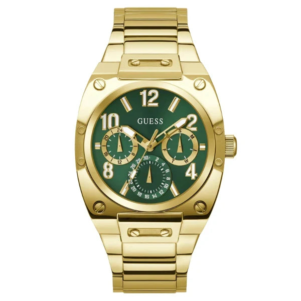 Picture of Guess Gold Stainless Steel Green Dial Quartz Watch for Gents - GW0624G2 - Available at Raja Sahib