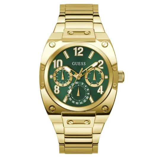 Picture of Guess Gold Stainless Steel Green Dial Quartz Watch for Gents - GW0624G2 - Available at Raja Sahib