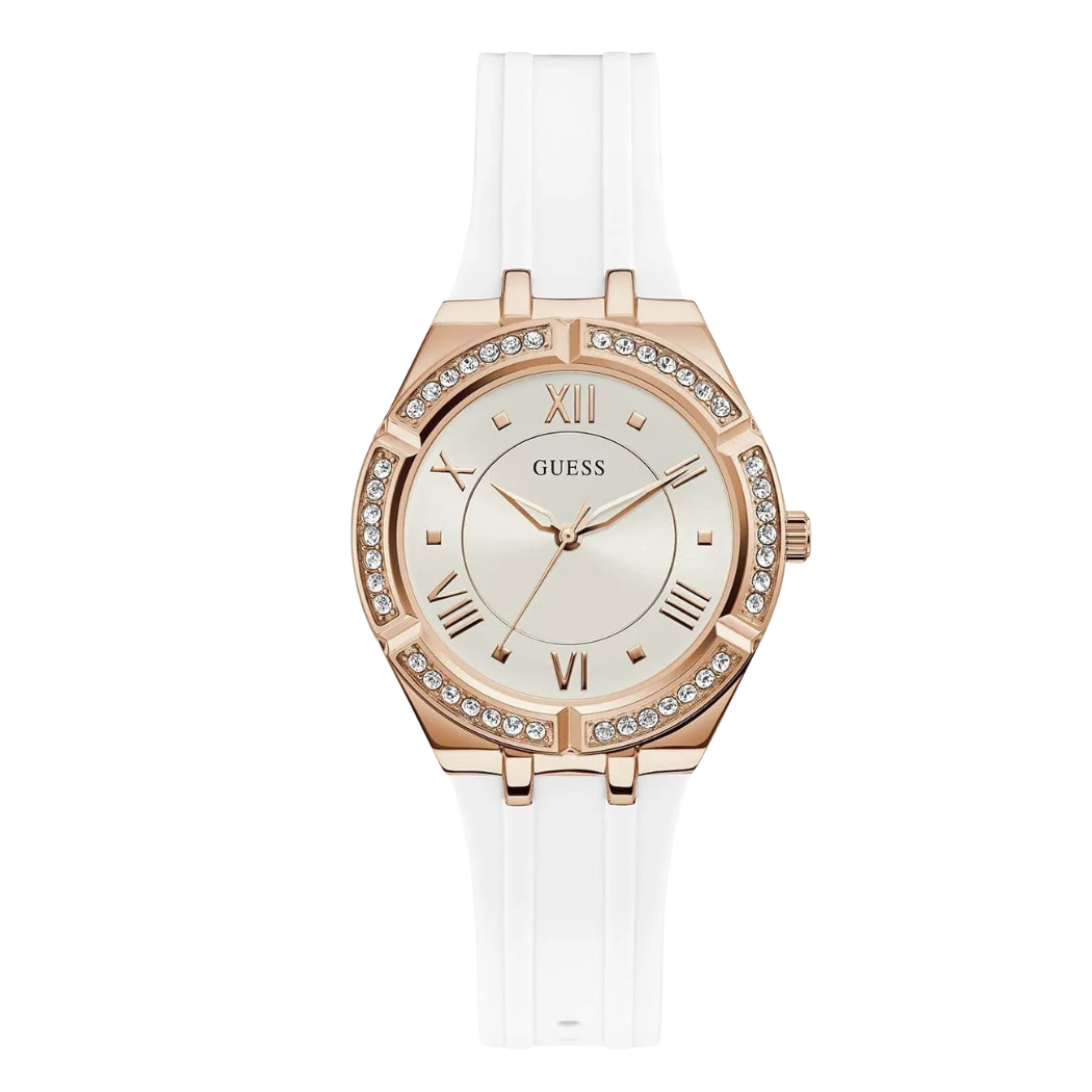 Picture of Guess White Silicone Strap White Dial Quartz Watch for Ladies - GW0034L2 - Available at Raja Sahib