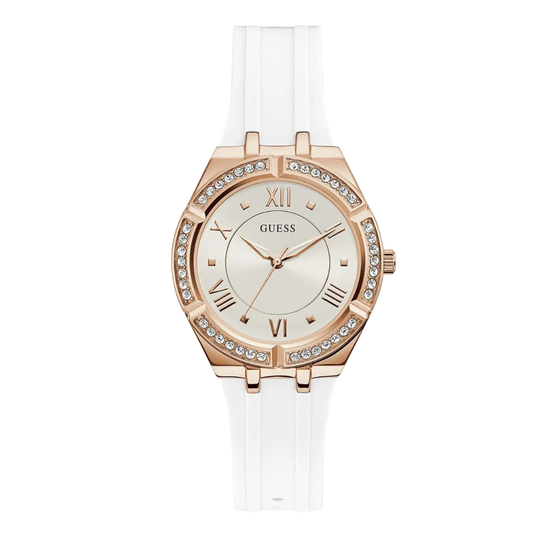 Picture of Guess White Silicone Strap White Dial Quartz Watch for Ladies - GW0034L2 - Available at Raja Sahib