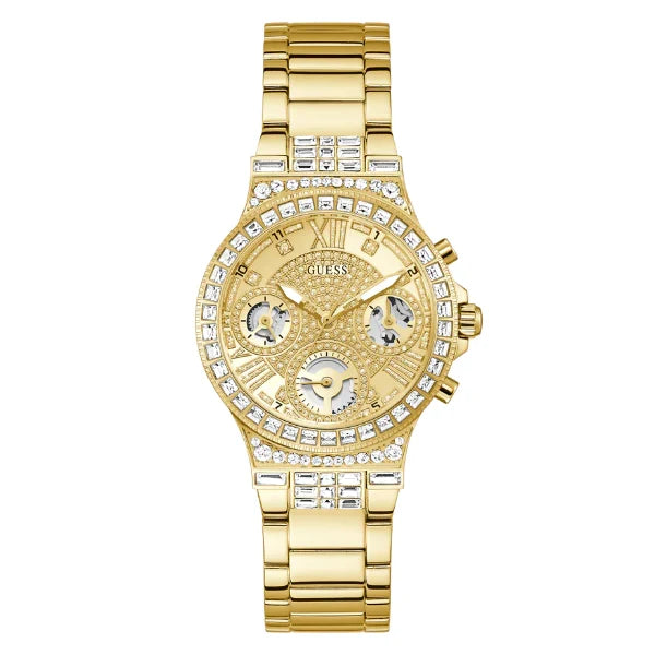 Picture of Guess Moonlight Gold Stainless Steel Gold Dial Quartz Watch for Ladies - GW0320L2 - Available at Raja Sahib