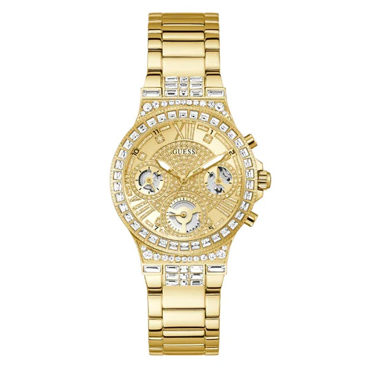Picture of Guess Moonlight Gold Stainless Steel Gold Dial Quartz Watch for Ladies - GW0320L2 - Available at Raja Sahib