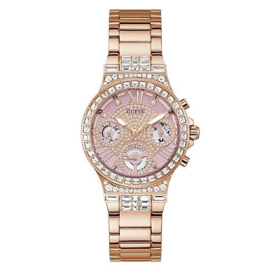 Picture of Guess Rose Gold Stainless Steel Rose Gold Dial Quartz Watch for Ladies - GW0320L6 - Available at Raja Sahib