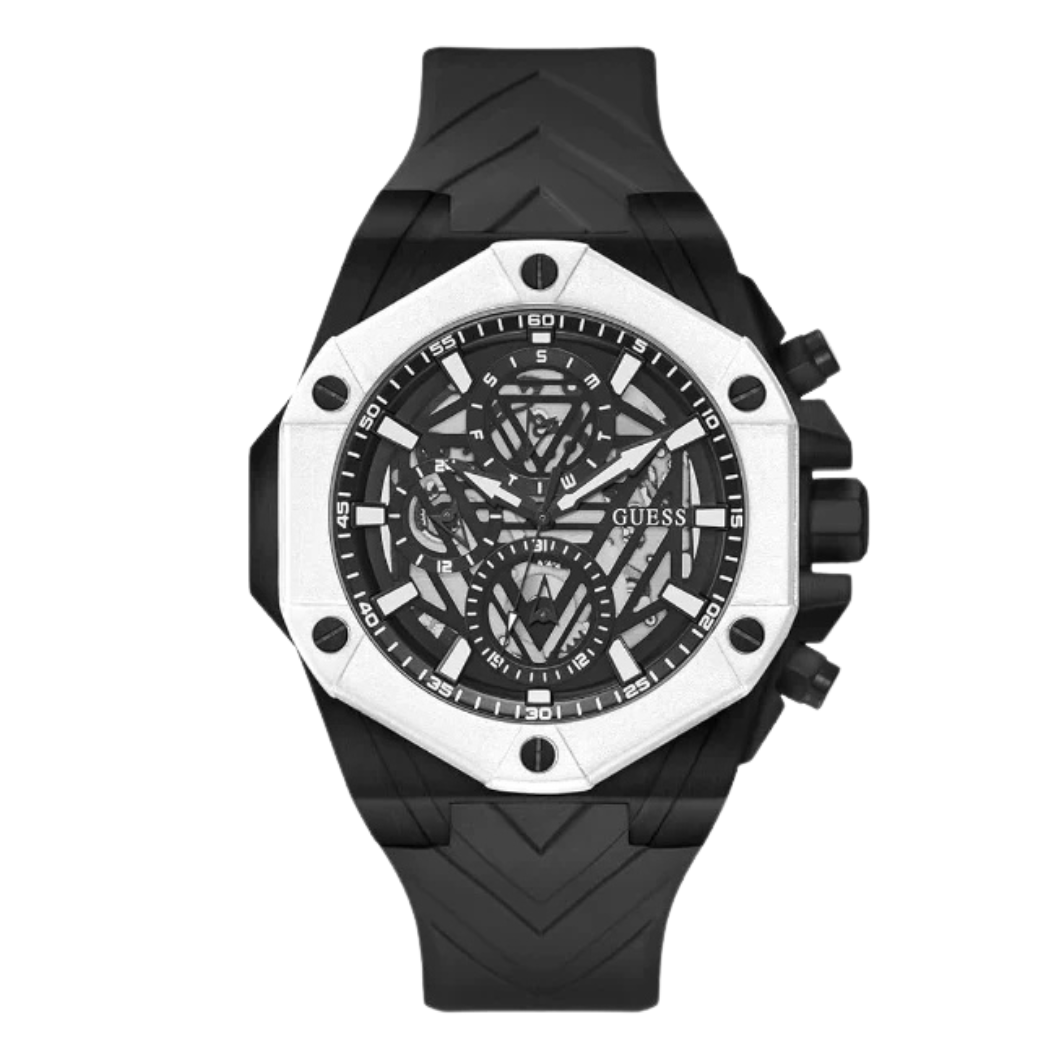 Picture of Guess Formula Black Silicone Strap Black Dial Quartz Watch for Gents - GW0579G1 - Available at Raja Sahib