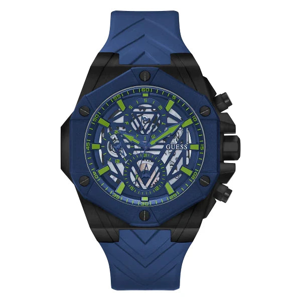 Picture of Guess Formula Blue Silicone Strap Blue Dial Quartz Watch for Gents - GW0579G3 - Available at Raja Sahib