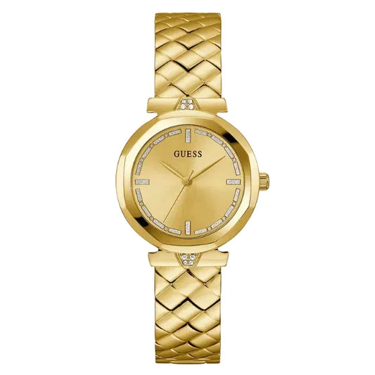 Picture of Guess Rumour Gold Stainless Steel Gold Dial Quartz Watch for Ladies - GW0613L2 - Available at Raja Sahib