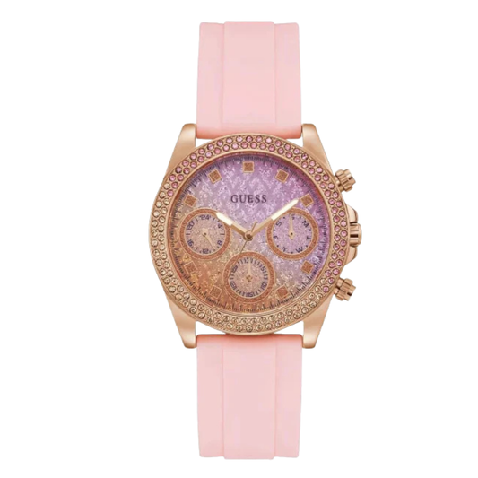 Picture of Guess Pink Silicone Strap Pink Dial Quartz Watch for Ladies - GW0032L4 - Available at Raja Sahib