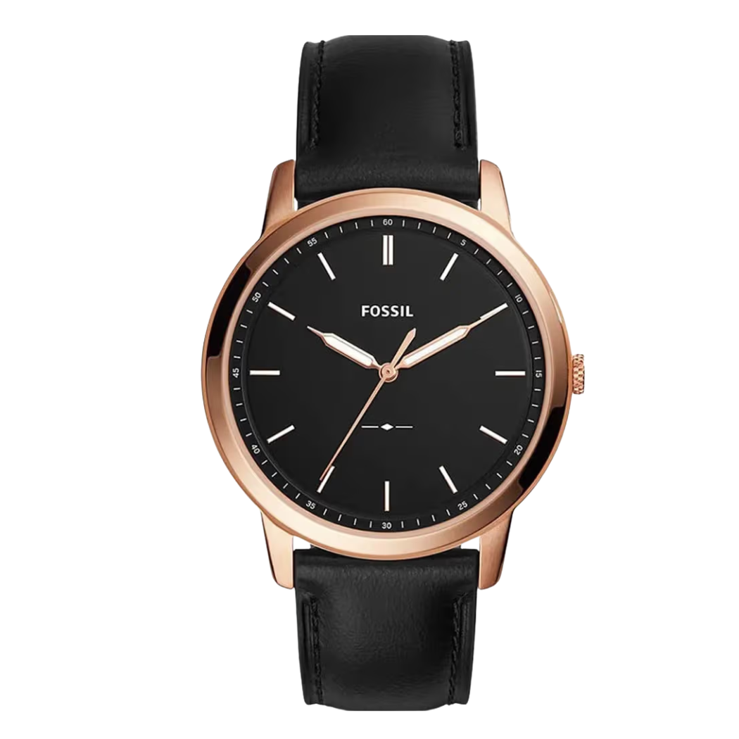 Picture of Fossil Black Leather Strap Black Dial Quartz Watch for Gents - FS5376 - Available at Raja Sahib