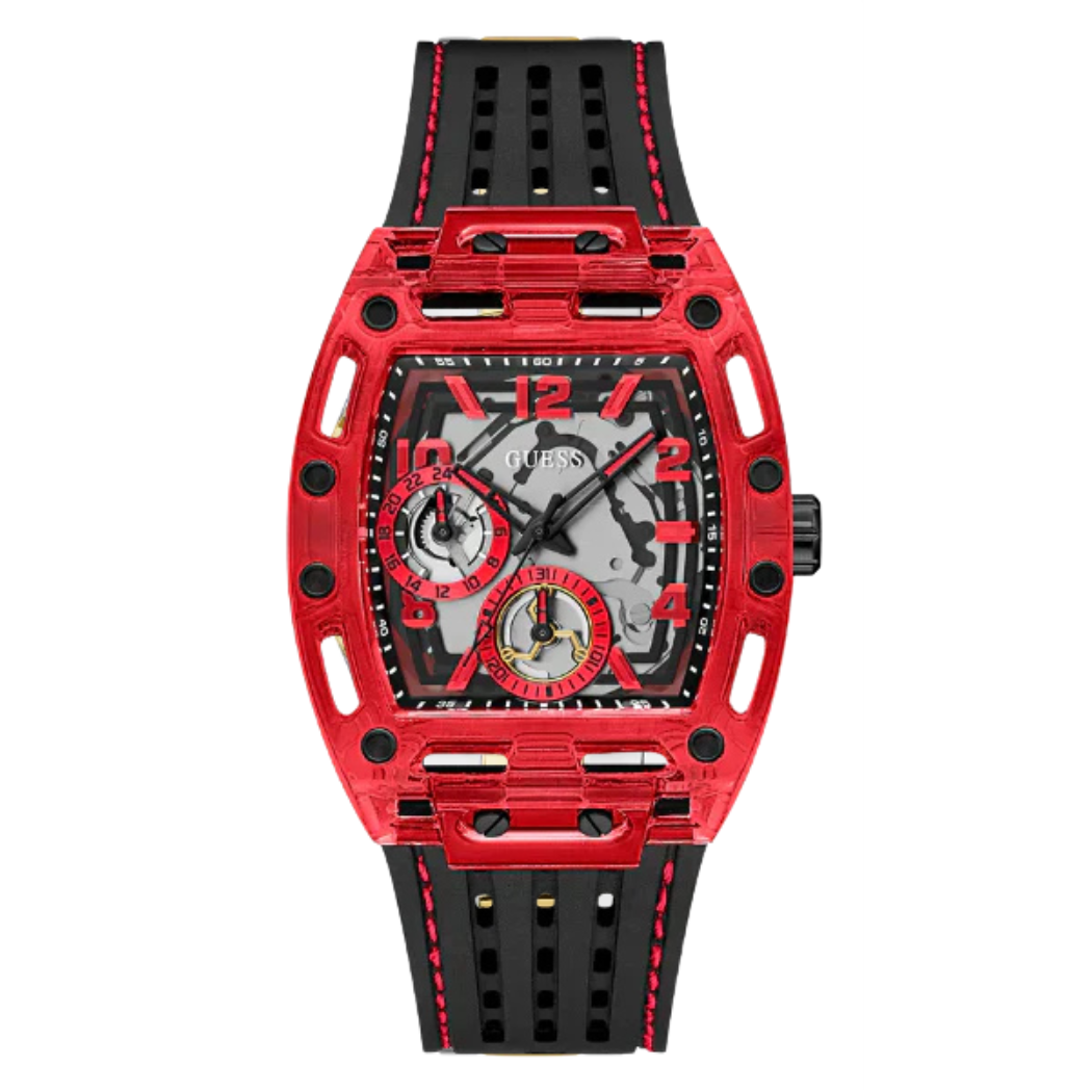 Picture of Guess Phoenix Black Silicone Strap Multicolor Dial Quartz Watch for Gents - GW0499G4 - Available at Raja Sahib