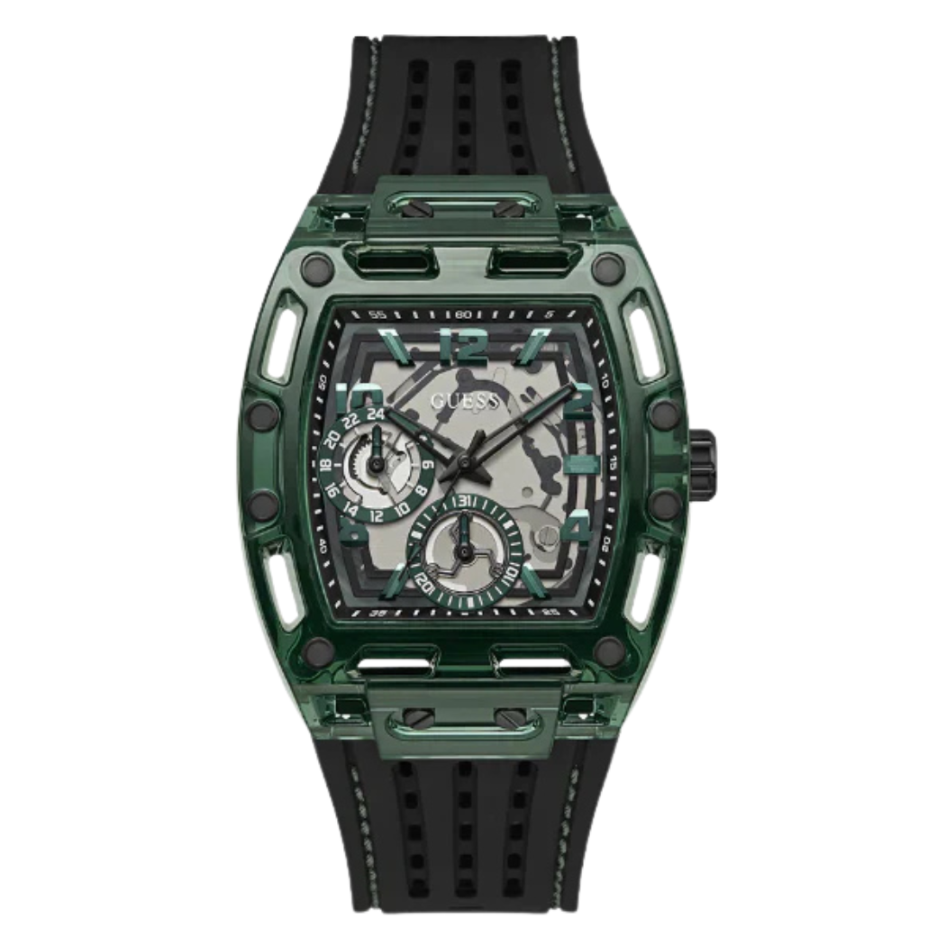 Picture of Guess Phoenix Black Silicone Strap Multicolor Dial Quartz Watch for Gents - GW0499G7 - Available at Raja Sahib