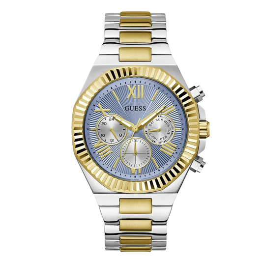 Picture of Guess Equity Two-tone Stainless Steel Blue Dial Chronograph Quartz Watch for Gents - GW0703G3 - Available at Raja Sahib