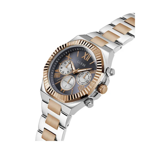 Picture of Guess Equity Two-tone Stainless Steel Black Dial Chronograph Quartz Watch for Gents - GW0703G4 - Available at Raja Sahib