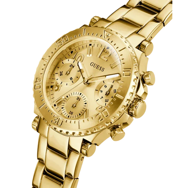 Picture of Guess Cosmic Gold Stainless Steel Gold Dial Chronograph Quartz Watch for Ladies - GW0465L1 - Available at Raja Sahib