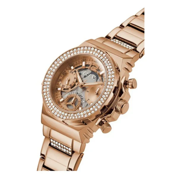 Picture of Guess Fusion Rose Gold Stainless Steel Rose Gold Dial Chronograph Quartz Watch for Ladies - GW0552L3 - Available at Raja Sahib