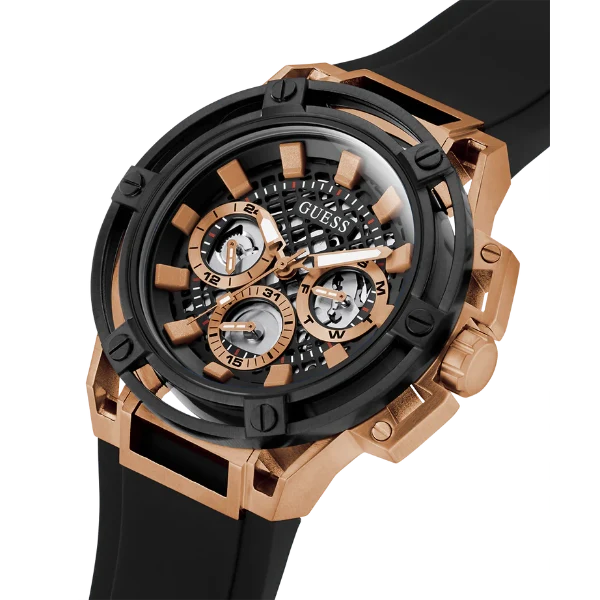 Picture of Guess Matrix Black Silicone Strap Black Dial Quartz Watch for Gents - GW0423G5 - Available at Raja Sahib