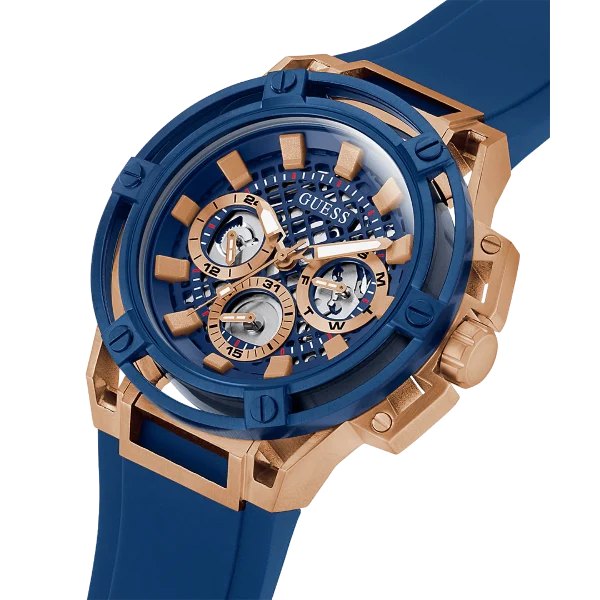 Picture of Guess Matrix Blue Silicone Strap Blue Dial Quartz Watch for Gents - GW0423G1 - Available at Raja Sahib