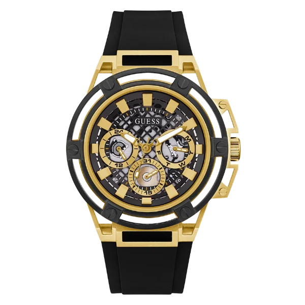 Picture of Guess Matrix Black Silicone Strap Black Dial Quartz Watch for Gents - GW0423G2 - Available at Raja Sahib
